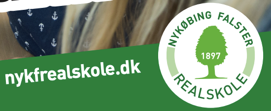 Forsiden af Nykøbing Falster Realskoles informationsfolder til forældre om digitale fællesskaber.