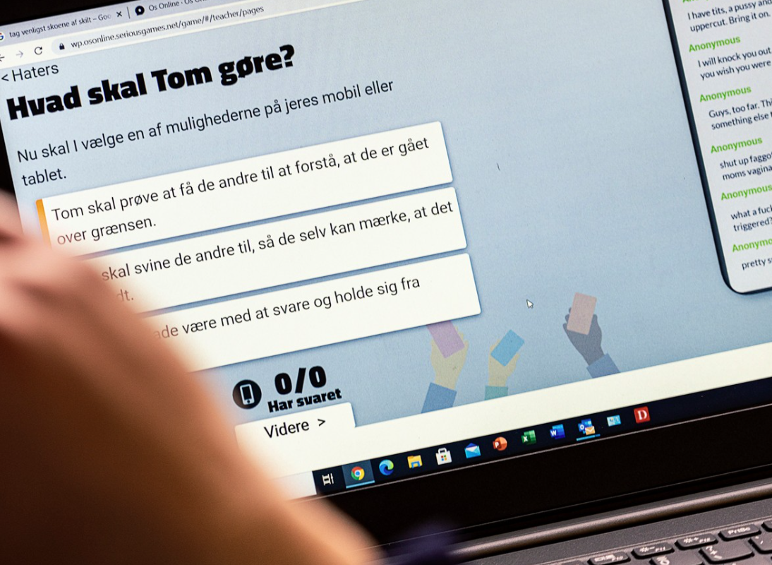 Skærmbillede fra læringsuniverset Os Online, som hjælper unge med kognitive udfordringer på nettet.
